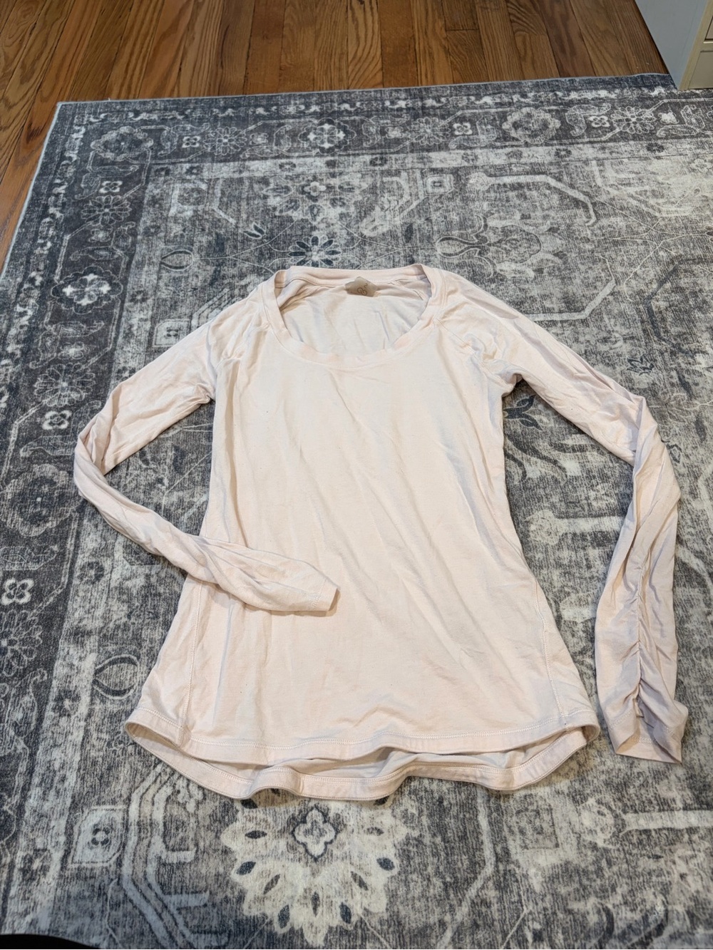 CALIA by Carrie Underwood Pale Blush Long Sleeve Scoop Neck Tee